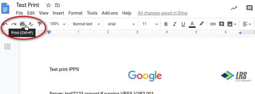 Google Chromebook Pull Printing Test