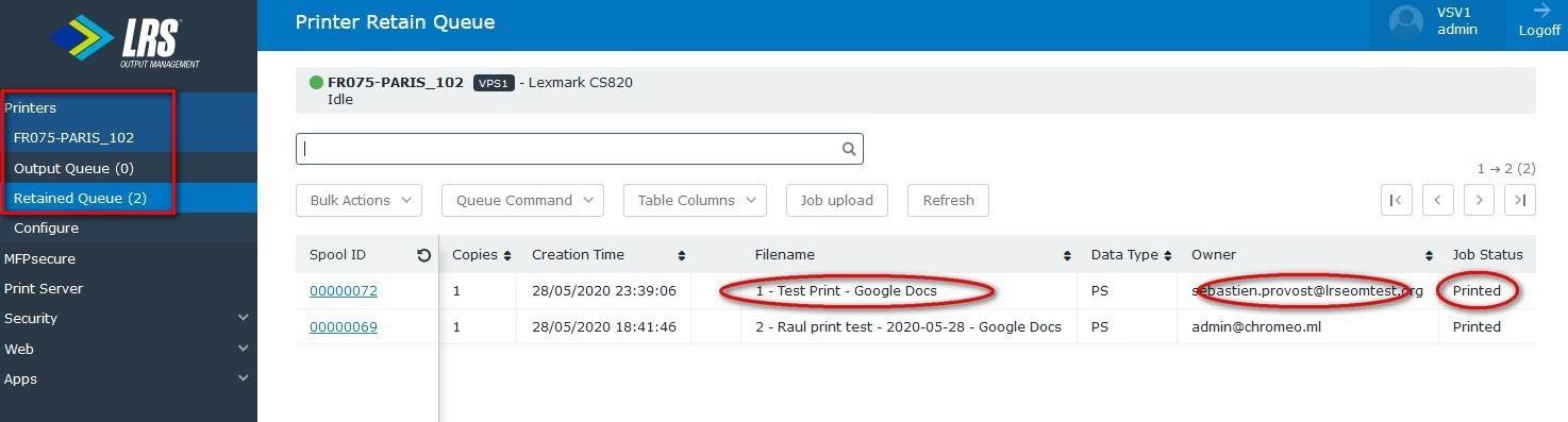 View Printed Google Chromebook Document