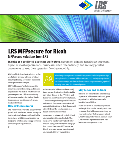 LRS MFPsecure for Ricoh