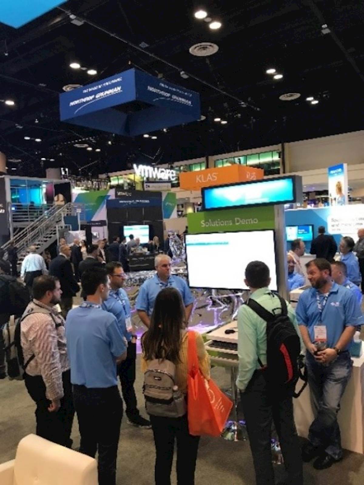 HIMSS%202.jpg crowd gathered around LRS booth