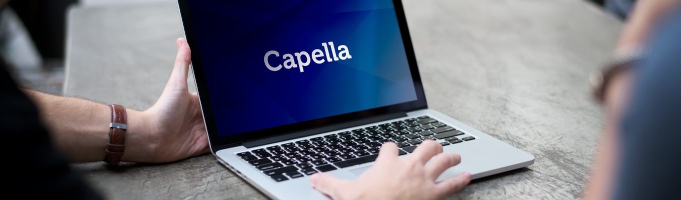 Capella logo on laptop