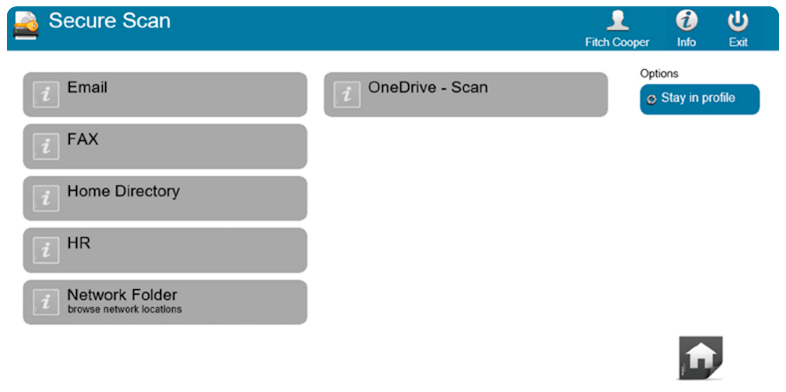 Secure scan menu