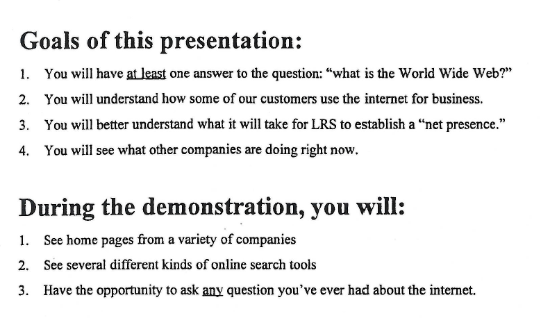 Goals of Presentation