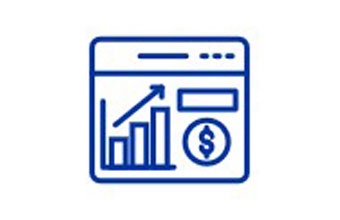 Analytic Dashboard Icon Outline Blue