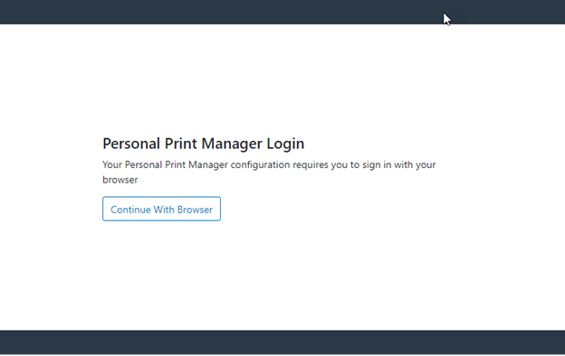 Personal Print Manager Login Screen Capture