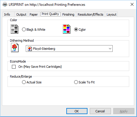 LRS Universal Print Driver